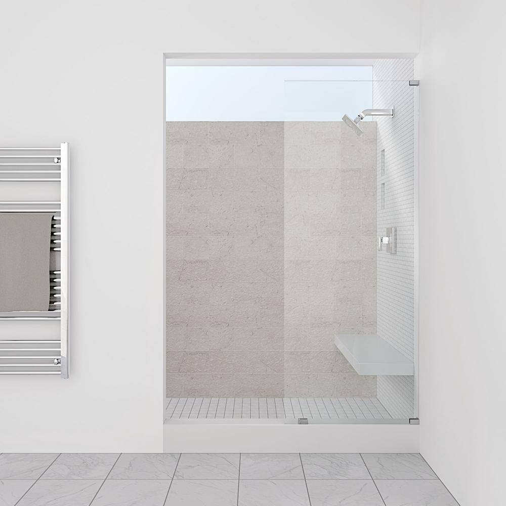 Brushed Nickel Frameless Fixed Glass Shower Panel H57318