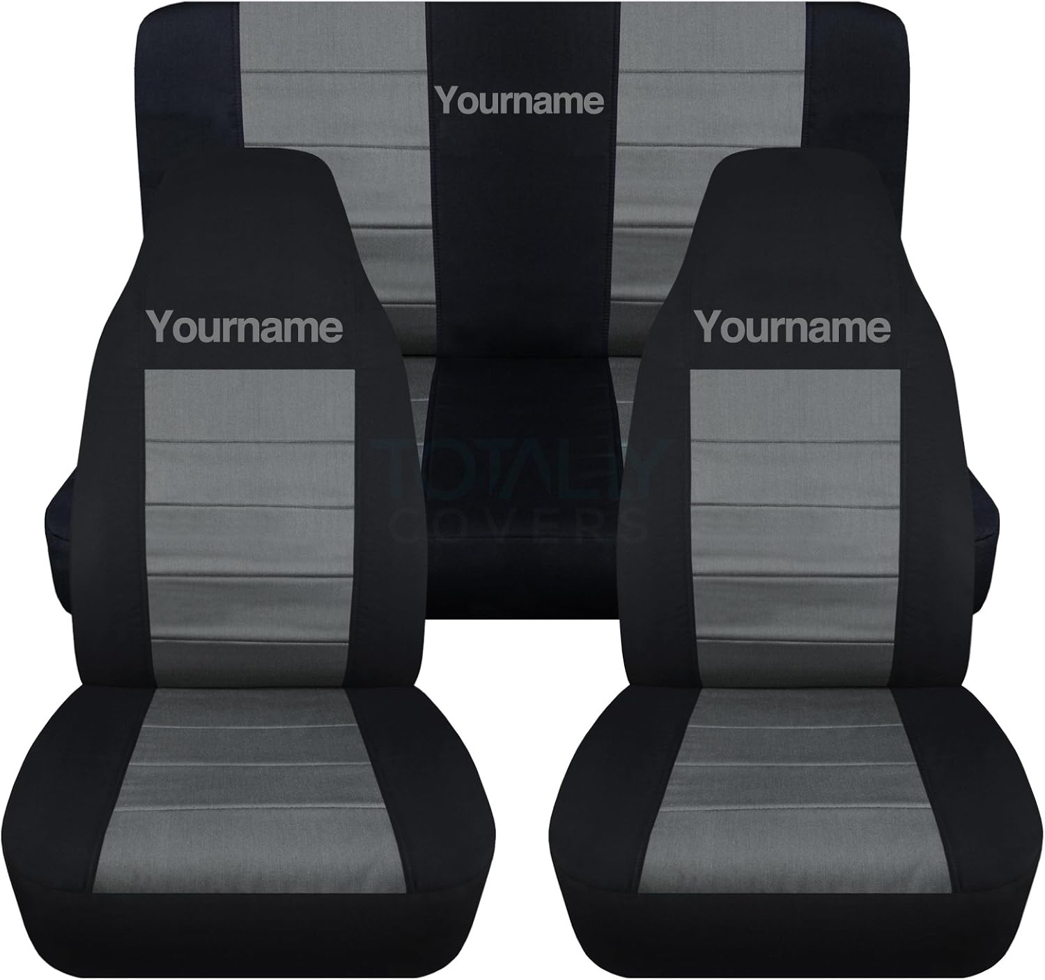 Black & Lime Green 2-Tone Full Set Seat Covers T4648