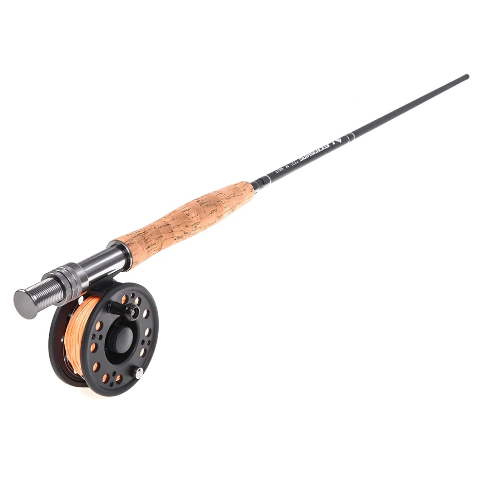 9' Fly Fishing Rod and Reel Combo with Carry Bag 10 Flies G1913