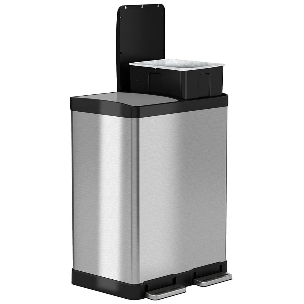 16 Gallon Stainless Steel Step Trash Can B6950