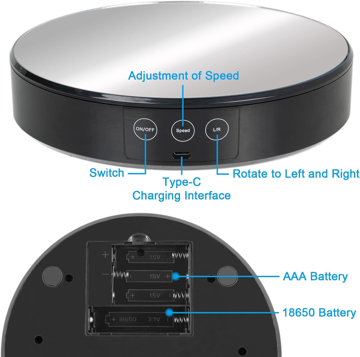 White Light Smart Rotating Turntable Display Stand Q7419