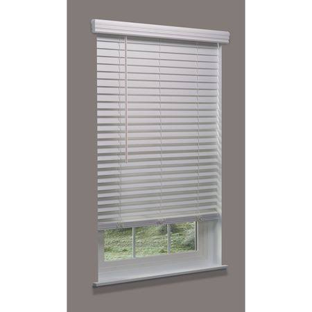 Cordless Faux Wood Blind, White, 66x22w x 32 K3985