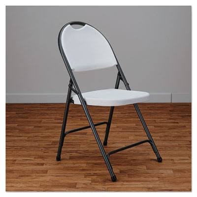 White/Black Anthracite Molded Resin Folding Chair, 4/Carton Q226847