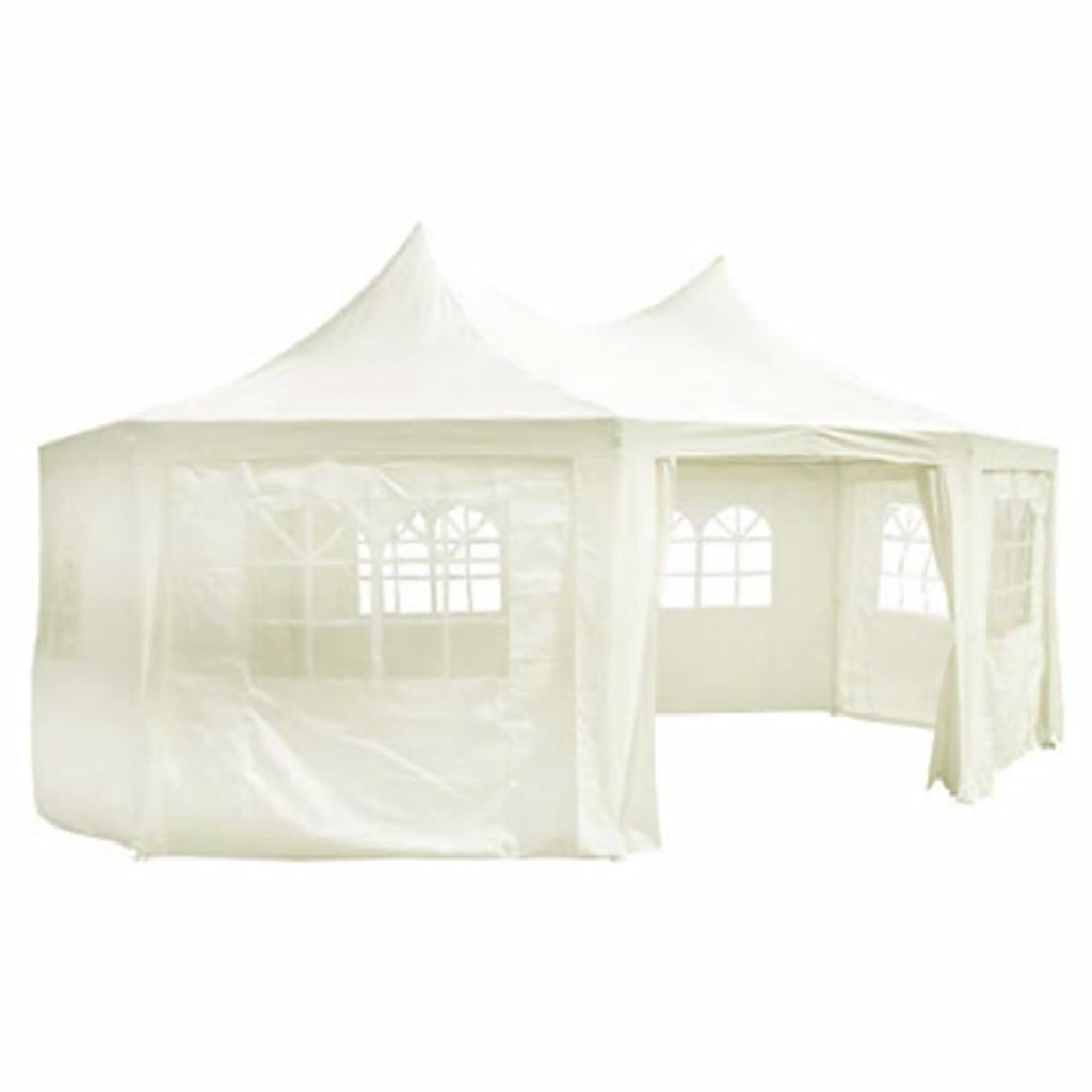 Octagonal Party Tent with 8 Sidewalls Cream White 20' x 15' x 12' T899