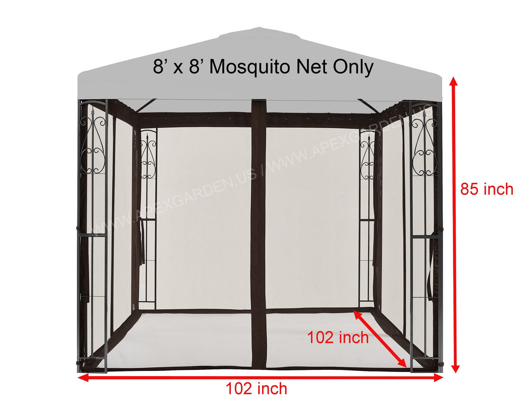 8' x 8' Gazebo Mosquito Netting R5433