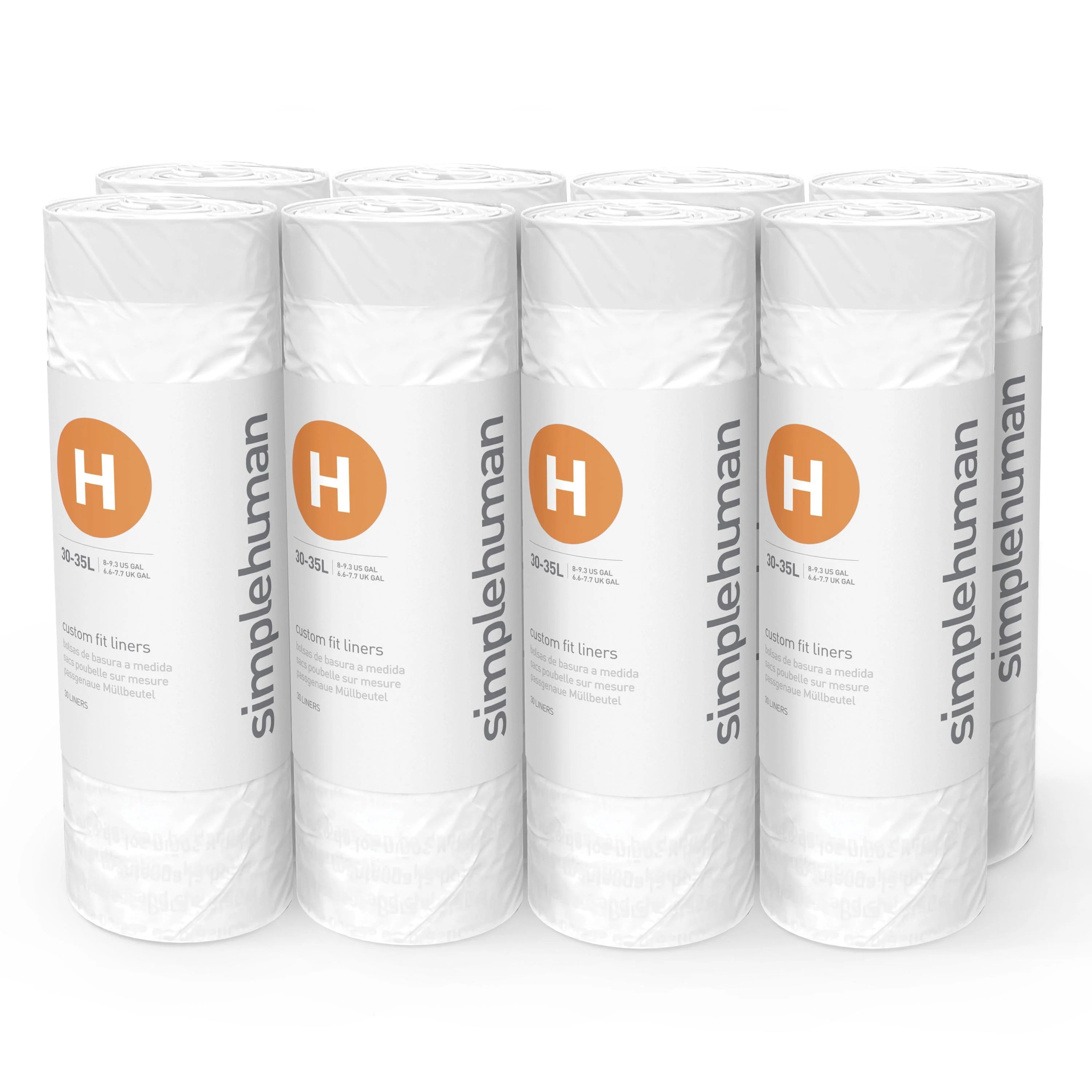 240 Roll Pack 35 Liter 8 Gallon White Drawstring Trash Bags R977809