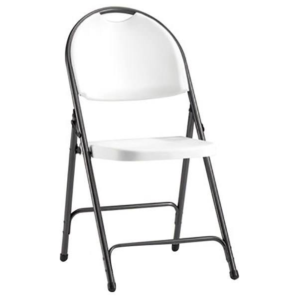 White/Black Anthracite Molded Resin Folding Chair, 4/Carton Q226847
