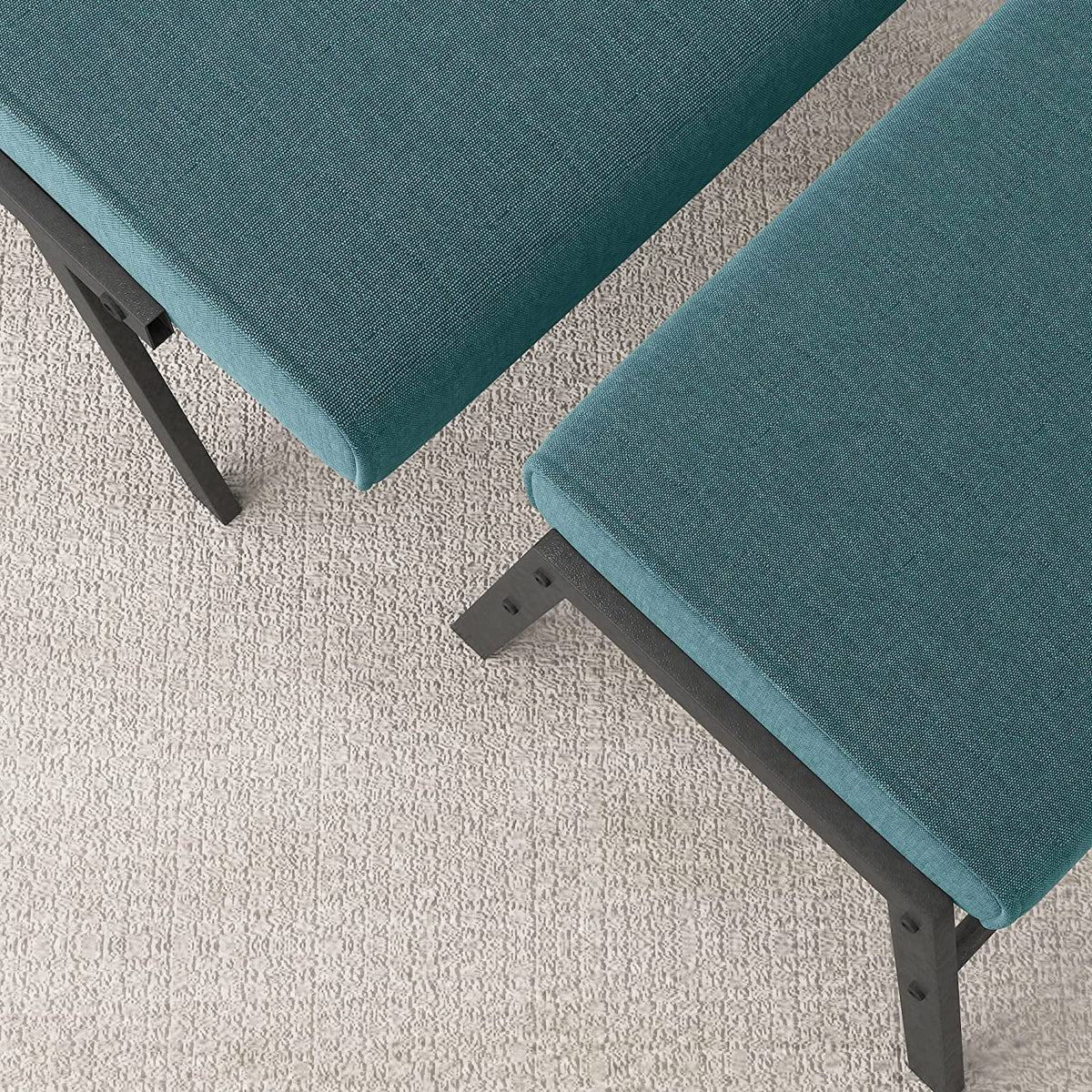 Blue Linen Upholstered Accent Chair with Ottoman H9274