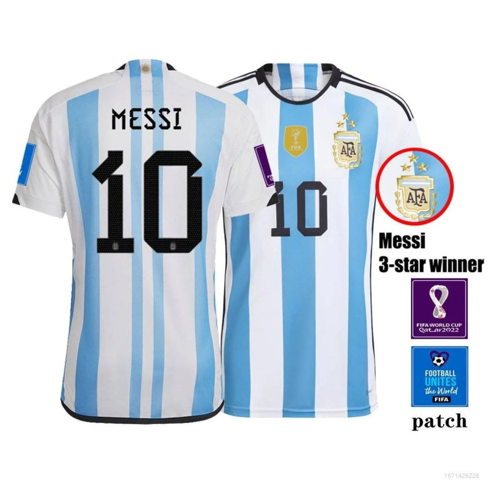 Kids Argentina 2022 Adidas Home Soccer Jersey And Short E125