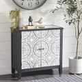 Black Brown Two-Door Wood and Metal Cabinet N649