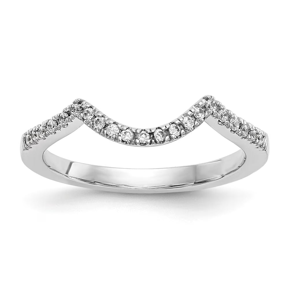14K White Gold Diamond Wedding Ring Band I129