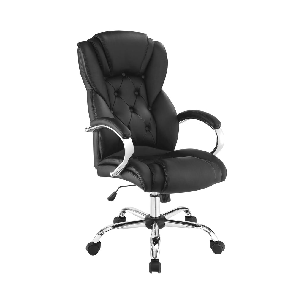 Black Upholstered Office Chair with Casters C195374