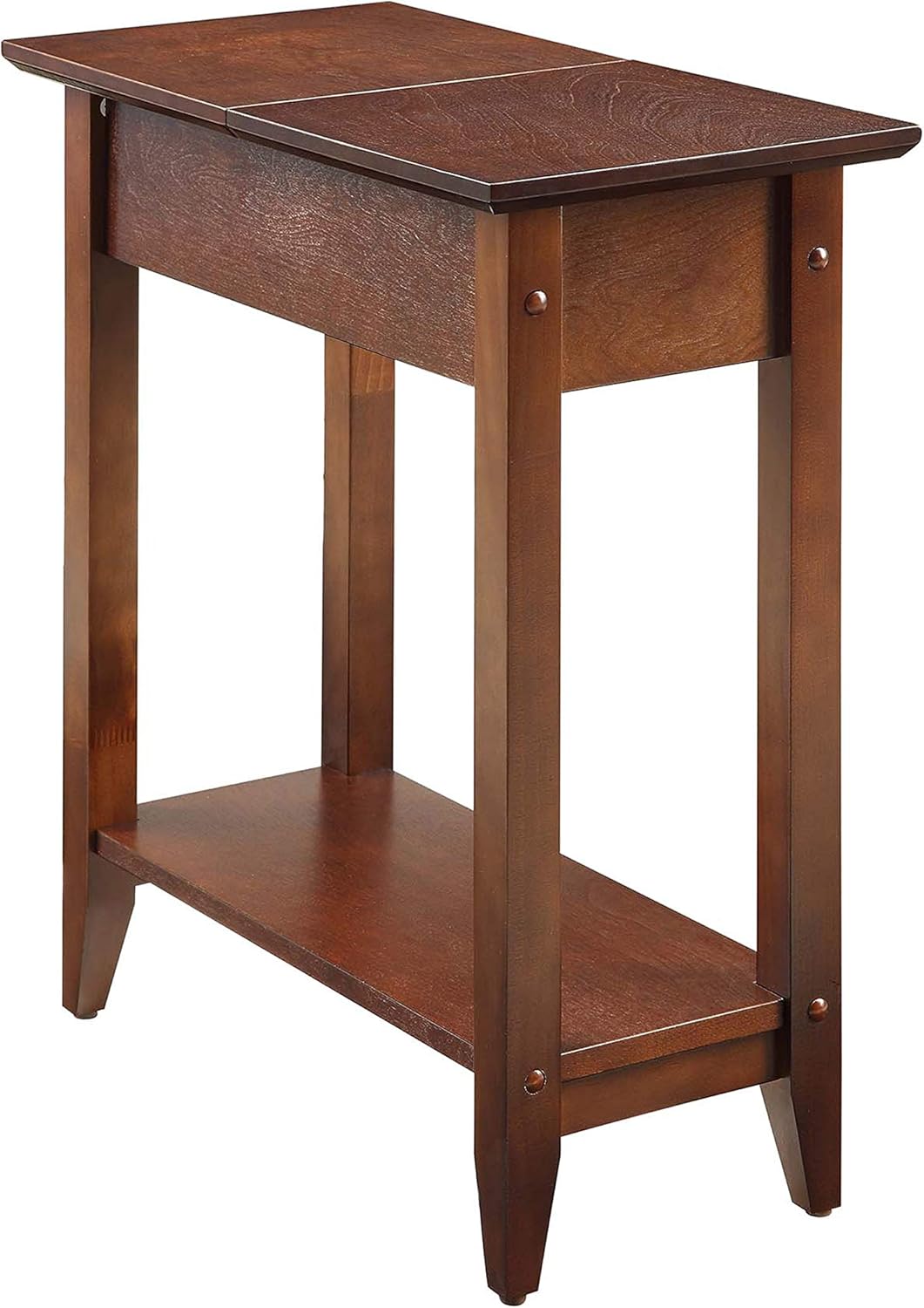 Espresso Flip Top End Table with Shelf N542061