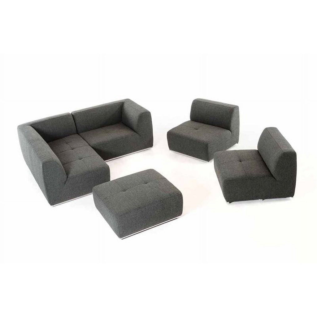Gray Fabric Sectional Sofa & Ottoman C136374