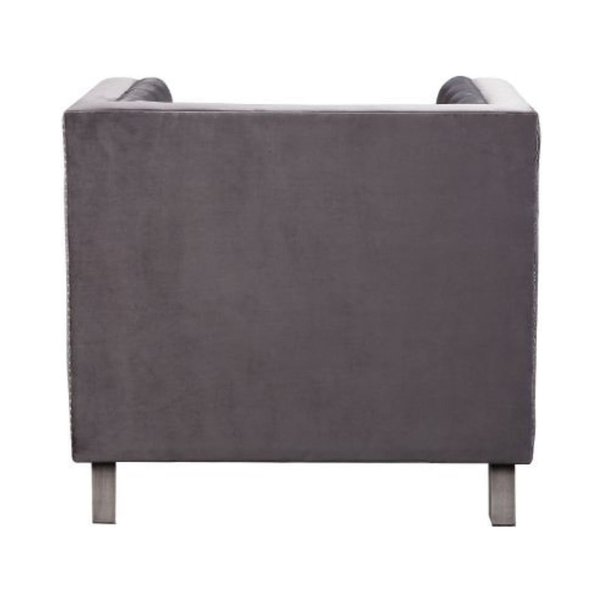 Gray Velvet Chair with Pillow H62024