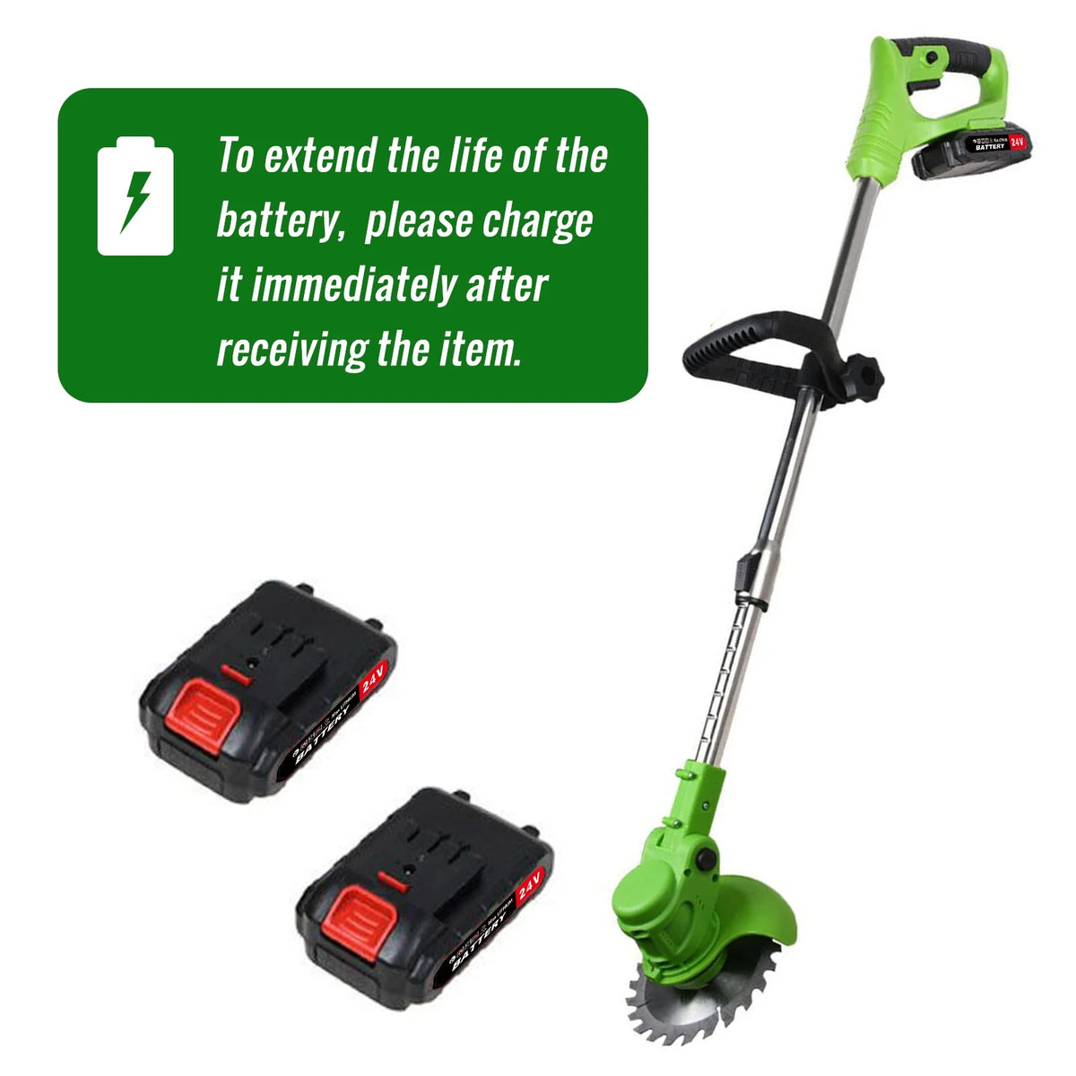 24V 650W Cordless Electric Lawn Mower Grass Trimmer Weed Eater C72112