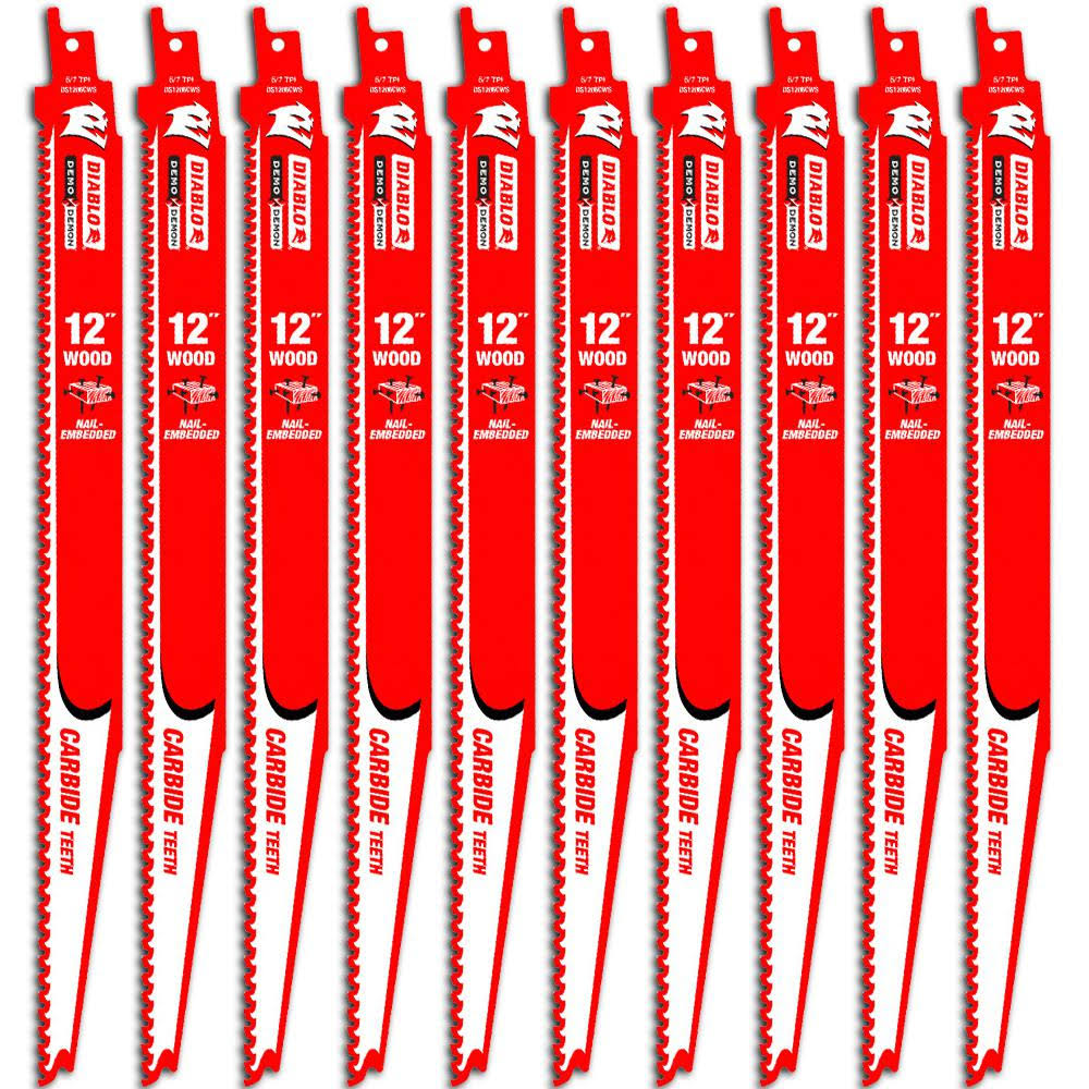 12 inch Nail Embedded Wood Reciprocating Blades X273148