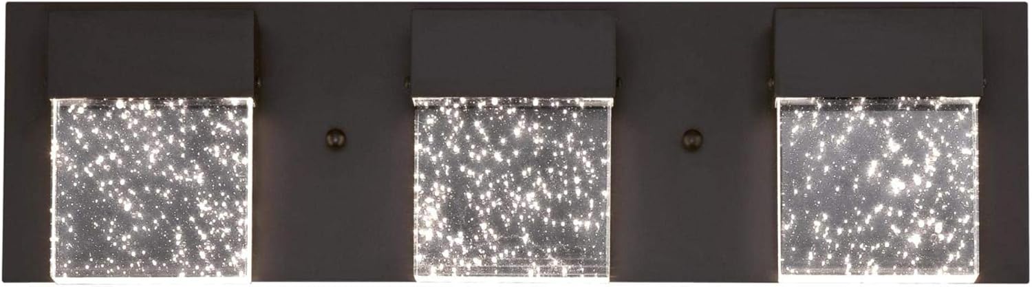 Matte Black LED Indoor Wall Fixture with Bubble Glass S82226