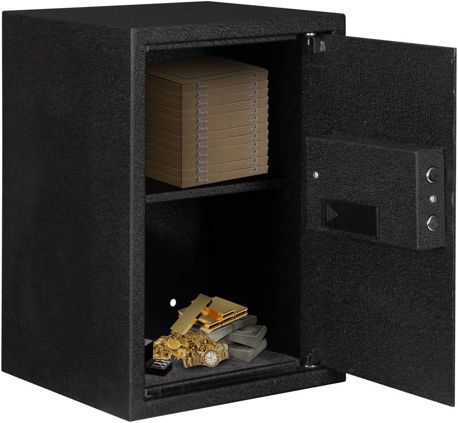 Large Steel Home Security Safe with Programmable Electronic Keypad, 1.8 Cubic Feet, Black N223957