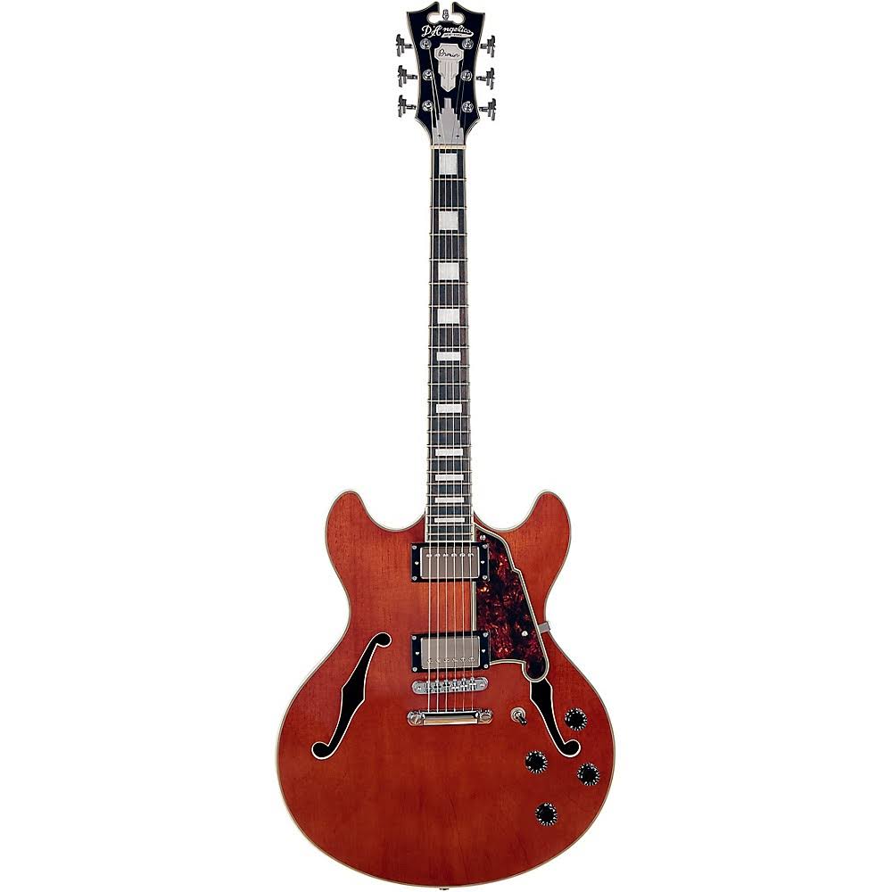 Semi-Hollow Electric Guitar with Seymour Duncan Humbuckers Walnut Stain B913025