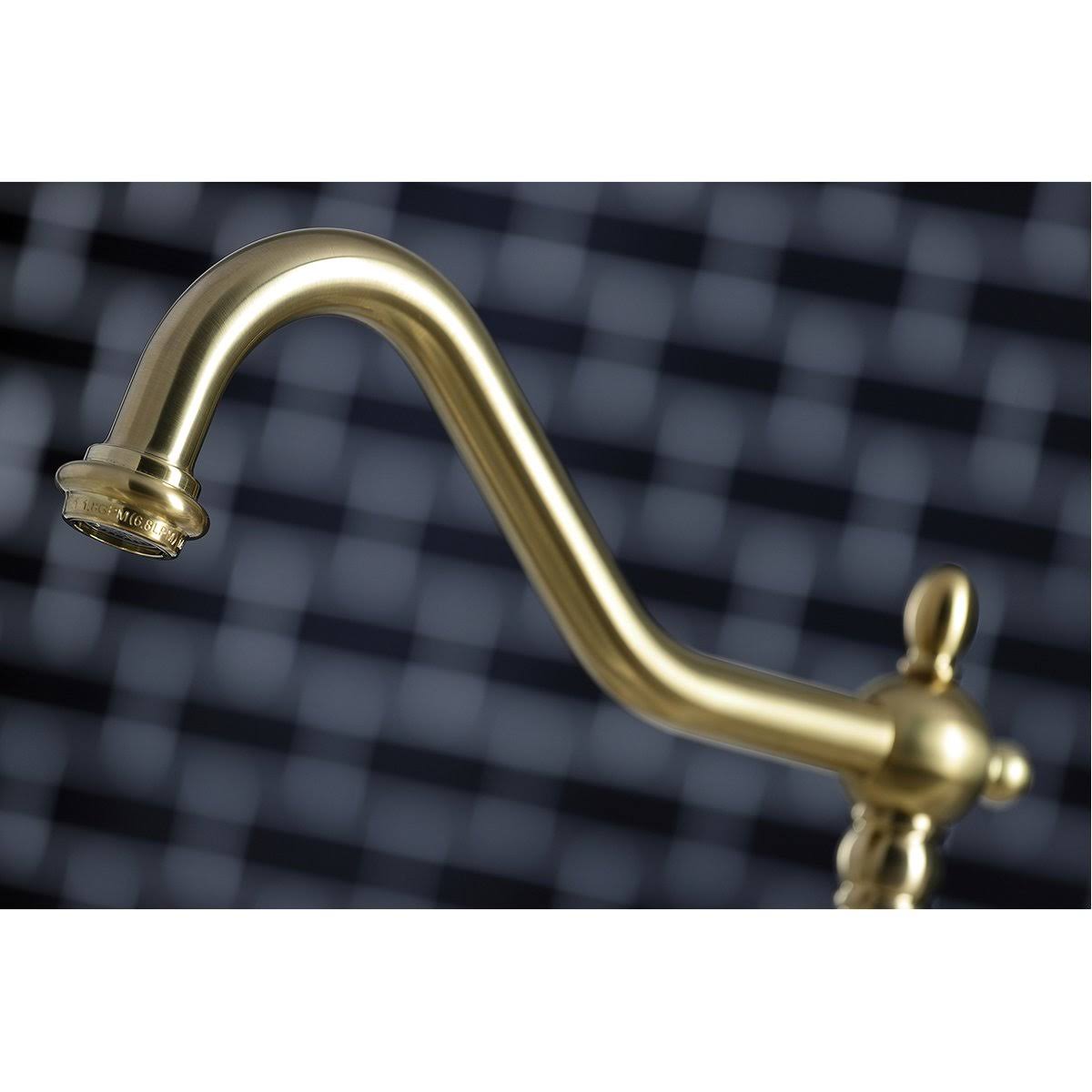 Oil Rubbed Bronze Widespread Kitchen Faucet with Brass Sprayer H4825