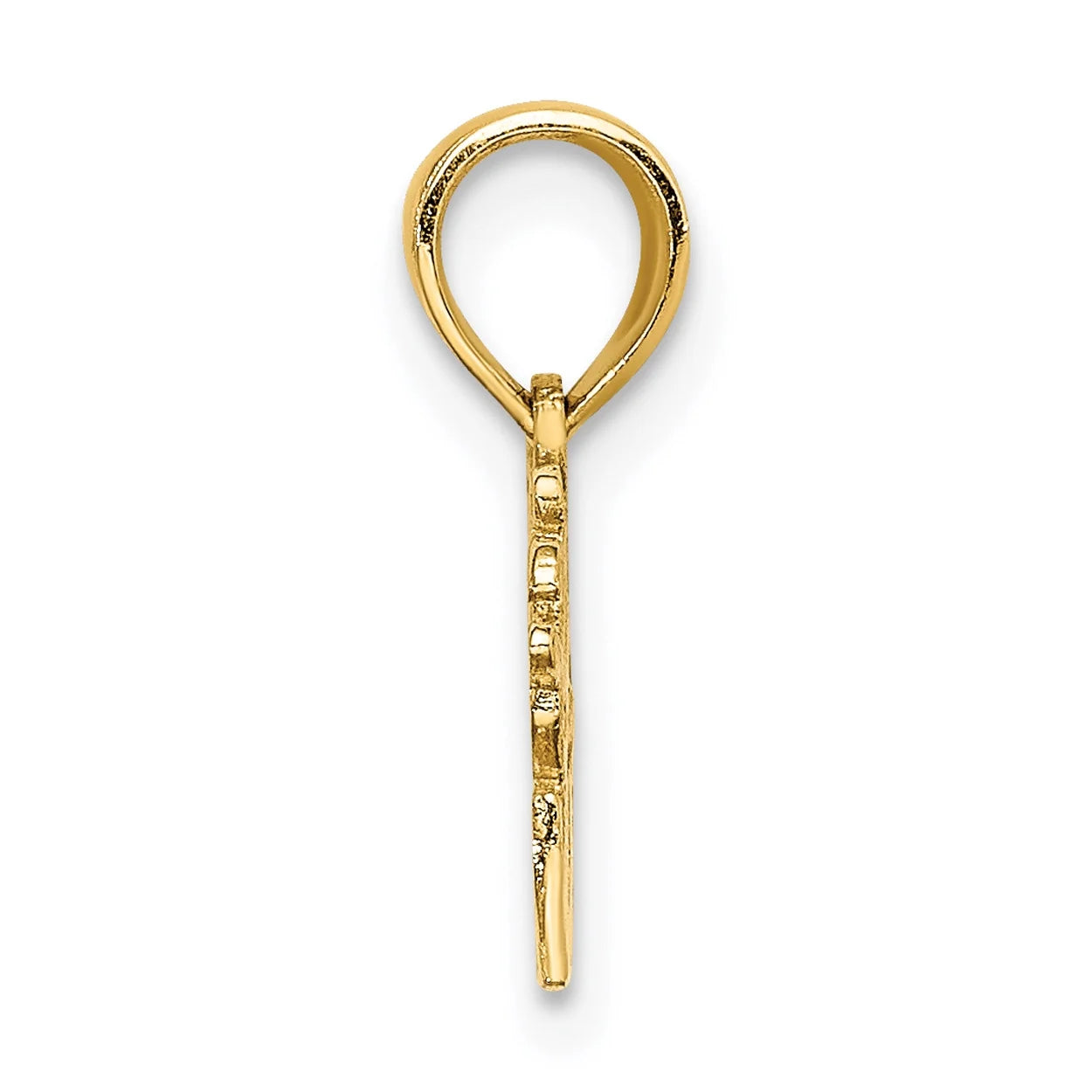 10K Yellow Gold Tennis Pendant Charm with Rope Chain Necklace 20'' X216