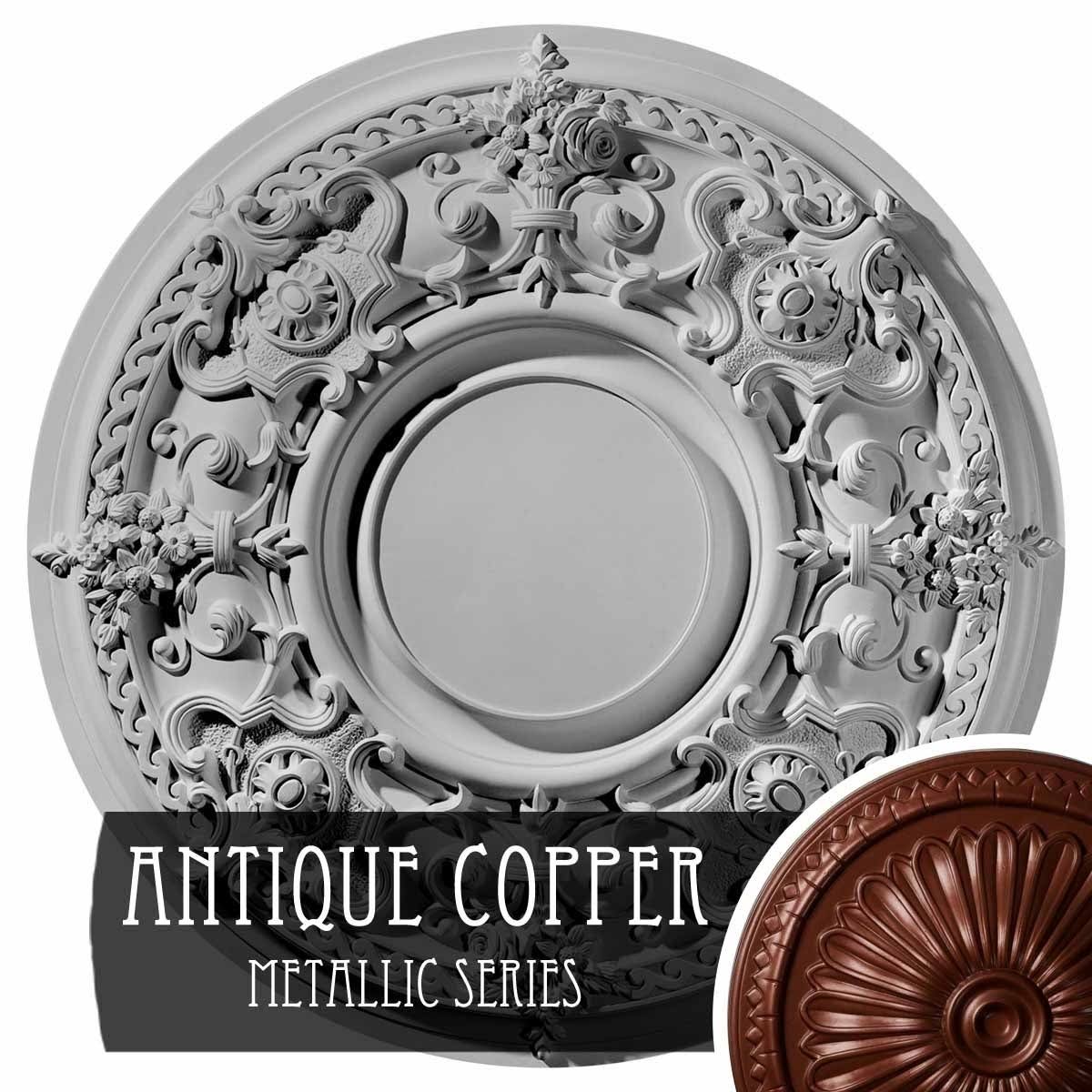 Hand-Painted Firebrick Ceiling Medallion D5233