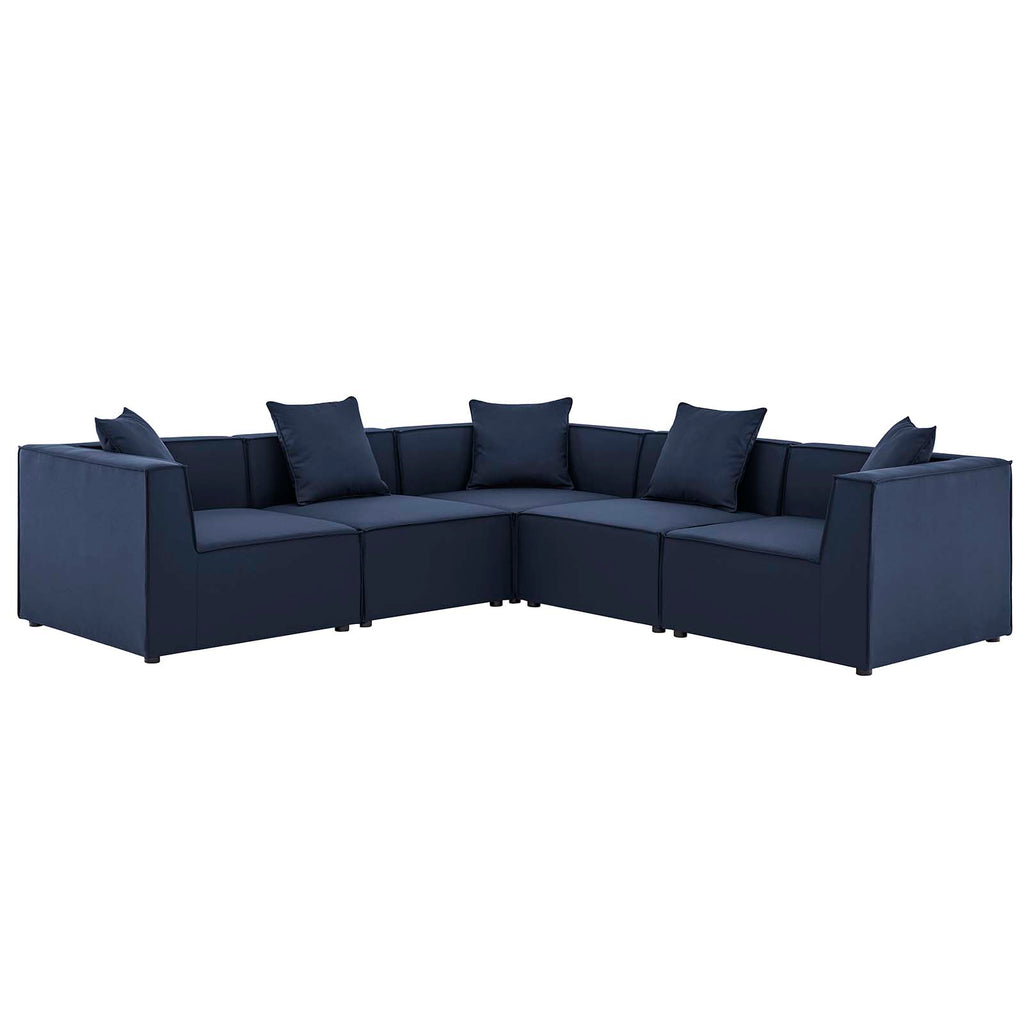5-Piece Upholstered Sectional Sofa in Navy C550