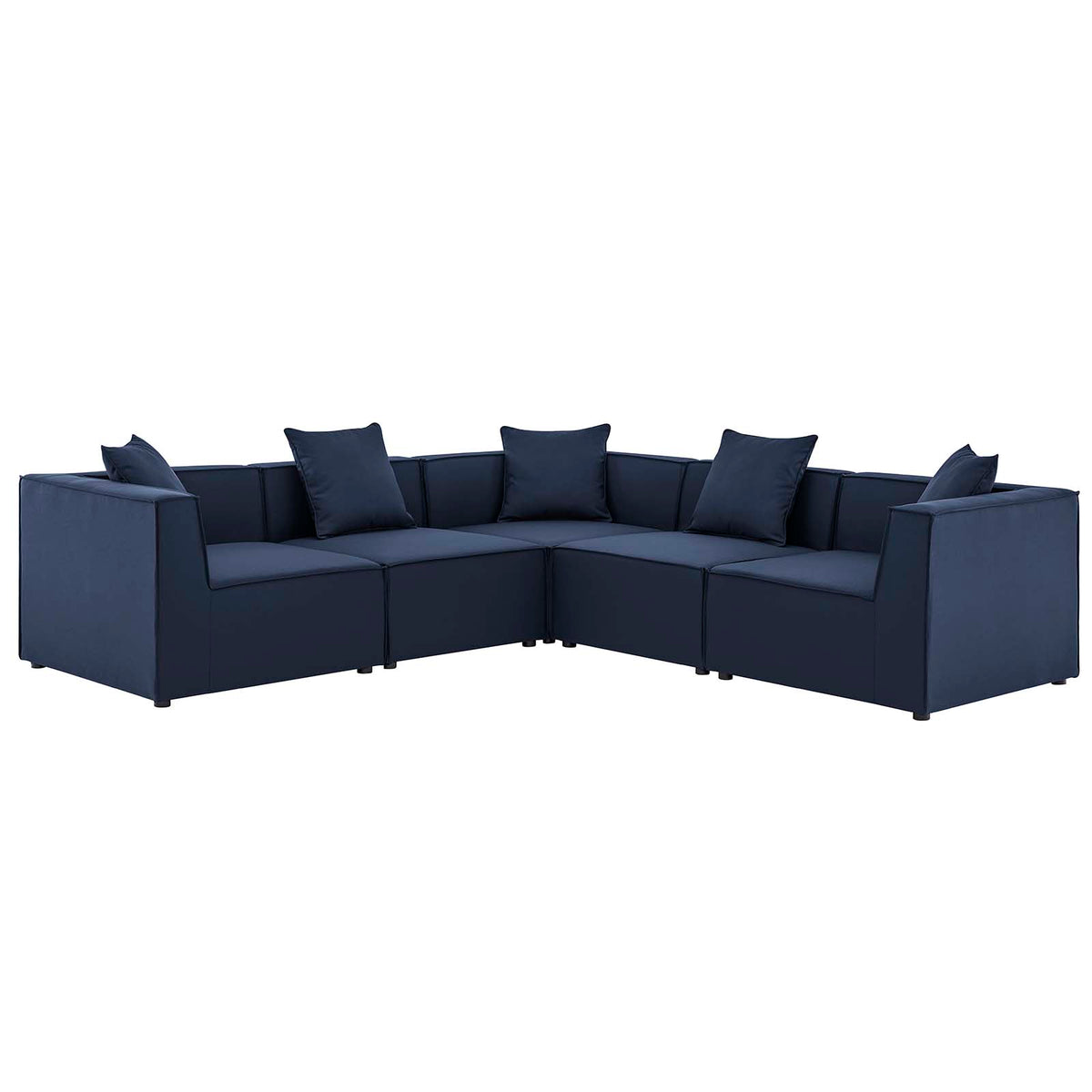 5-Piece Upholstered Sectional Sofa in Navy C550