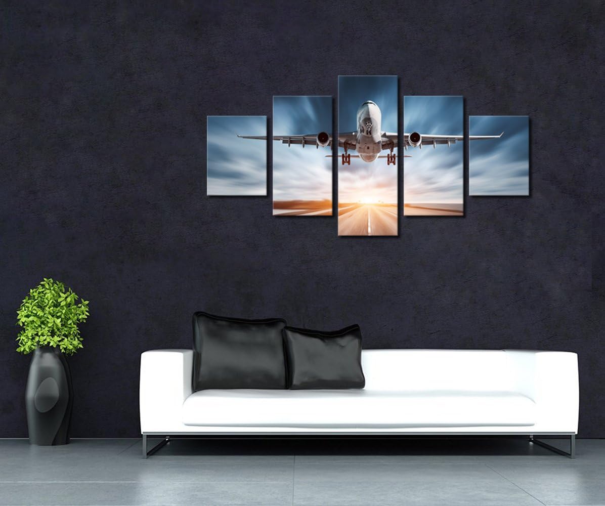 Xlarge 5 Panels Modern Wall Art Canvas Printed Stretched and Ready to Hang 32x60 in J94951