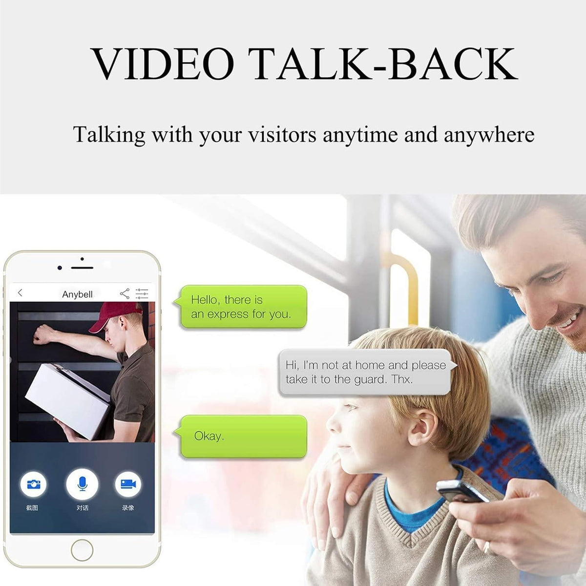 Wireless WiFi Doorbell Security Camera with Chime G19823