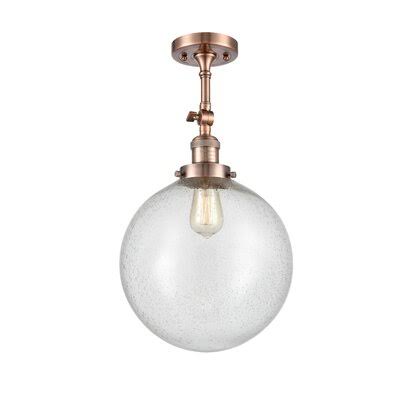 1-Light Semi Flush Mount Fixture Antique Copper R946