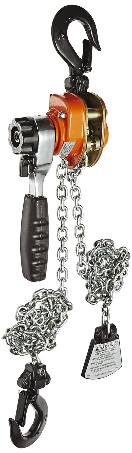 Mini Ratchet Lever Chain Hoist, 550 lbs Capacity, 5' Lift Height A265