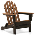 Black Antique Mahogany Plastic Frame Stationary Adirondack Chair with Slat Seat Stainless Steel D74245