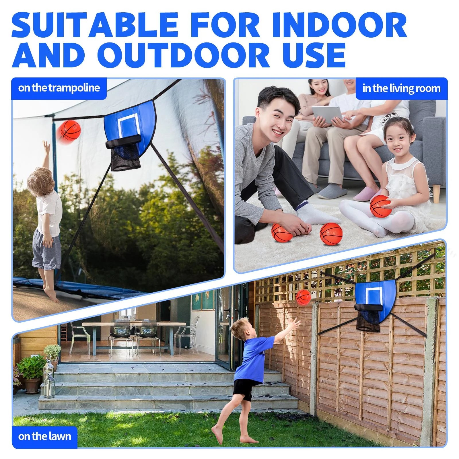 Basketball Hoop for Trampoline with Connection Ropes O52994