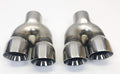 Dual 2.25" Inlet 3.00 X 8.50 Long Round Double Wall Stainless Exhaust Tips K99459