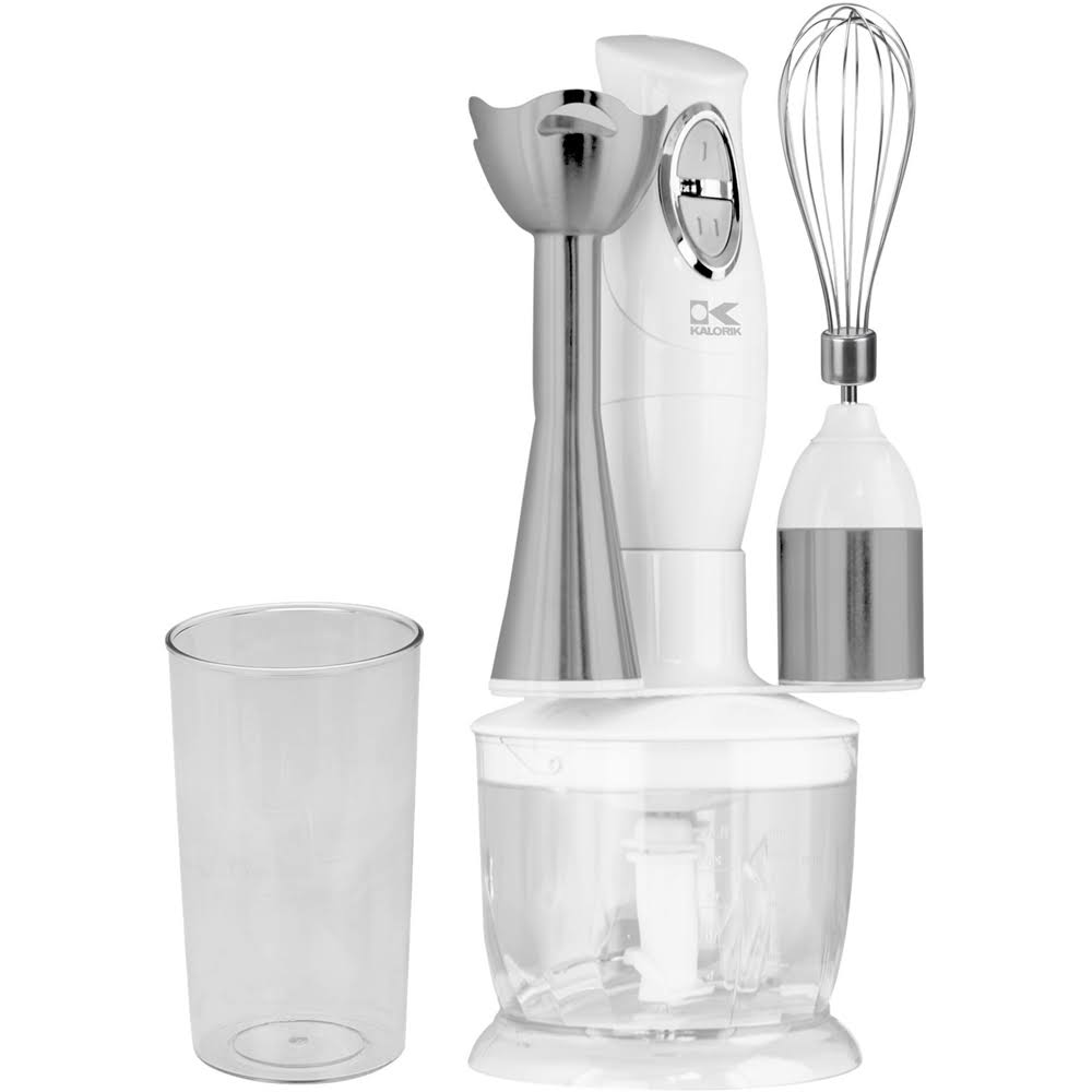 White Combi Mixer with Mixing Cup, Chopper & Whisk P85889