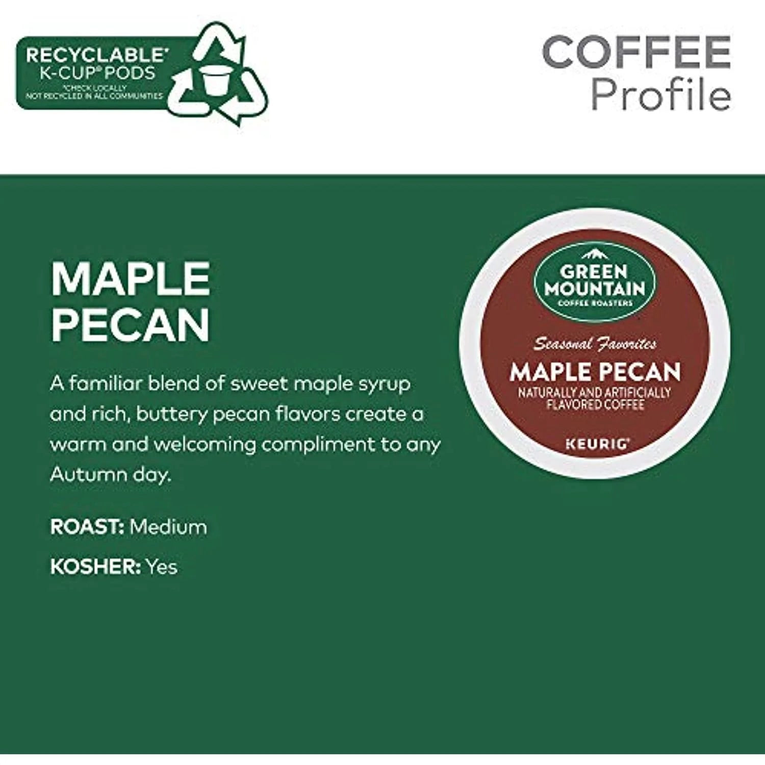 Maple Pecan Light Roast Coffee, 48 Count C5562