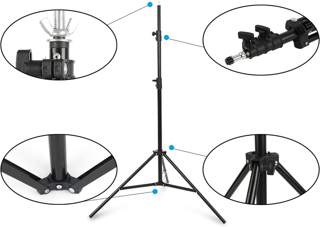 8 x 10ft Adjustable Photo Backdrop Stand with Carry Bag and 3 Clamps W4155