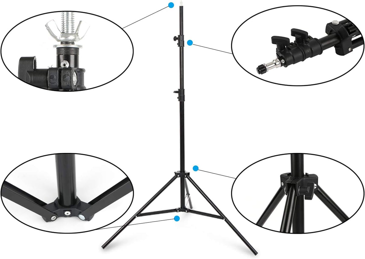 8 x 10ft Adjustable Photo Backdrop Stand with Carry Bag and 3 Clamps W4155