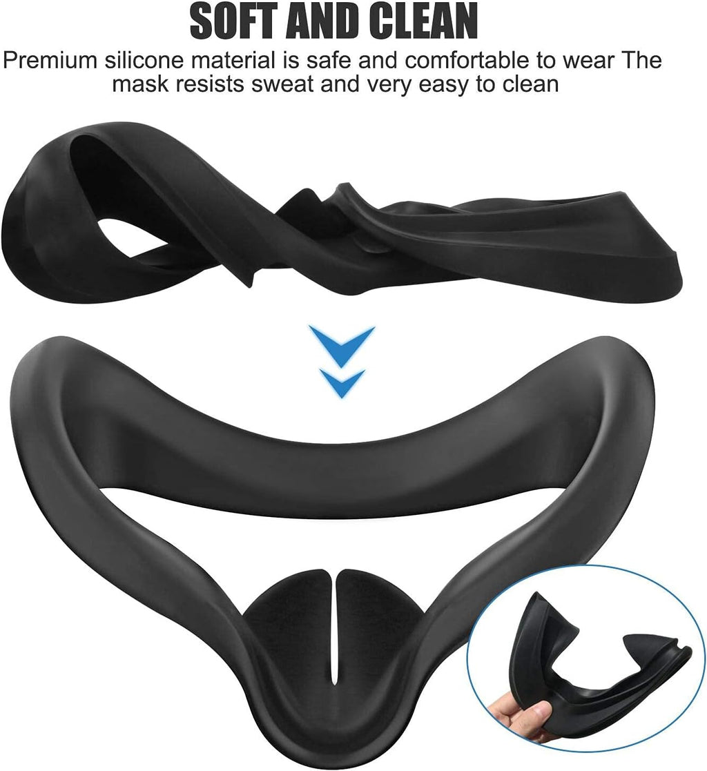 5-IN-1 VR Head Strap Kit with Face Cover, Controllers Cover, Cool Black H4305