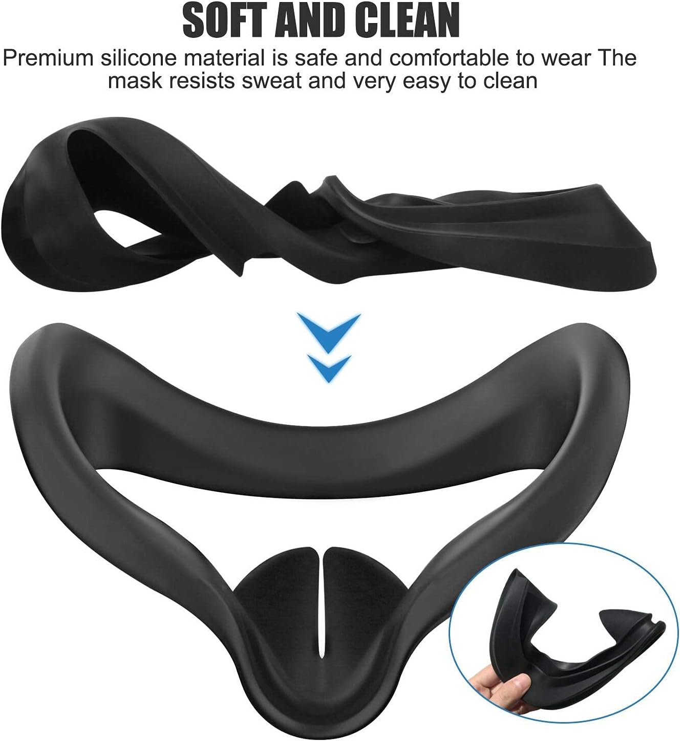 5-IN-1 VR Head Strap Kit with Face Cover, Controllers Cover, Cool Black H4305