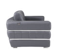 Italian Leather Loveseat with Solid Wood Frame & Chrome Legs V9598
