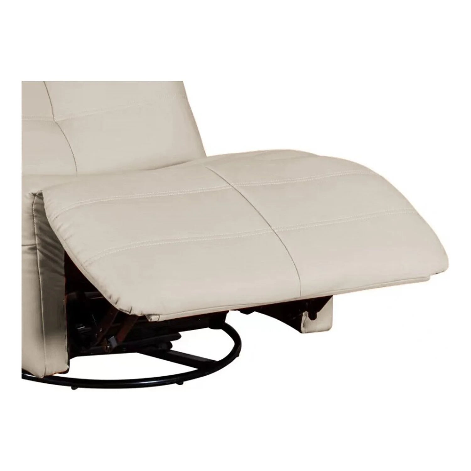 Beige Faux Leather Swivel Glider Recliner M9196