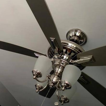 Polished Nickel Ceiling Fan with Light U112