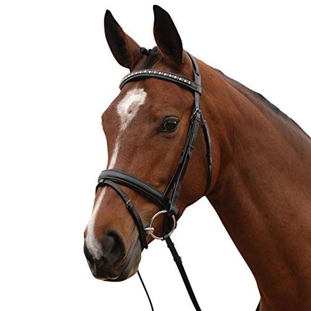 Brown Leather Padded Crystal Crank Flash Bridle Q522