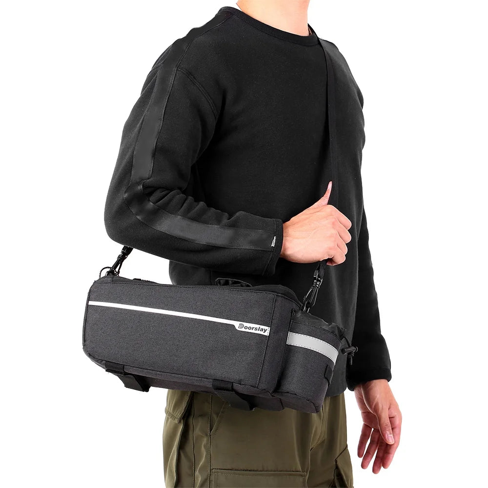 Insulated Trunk Cooler Bag Cycling Rear Rack Storage Luggage Bag Reflective MTB Bike Pannier Bag Shoulder Bag Y300