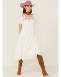 White Embroidered Midi Dress U7126