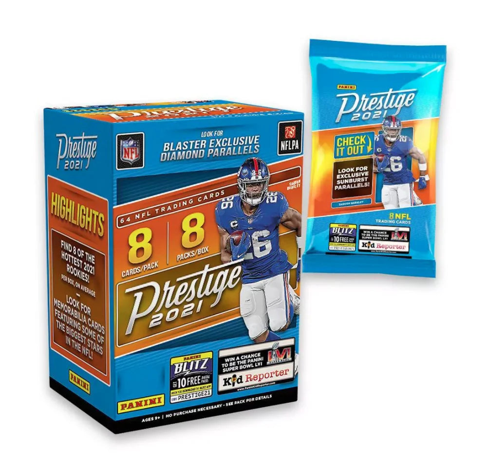 2021 Panini NFL Prestige Football Trading Card Blaster Box S94315