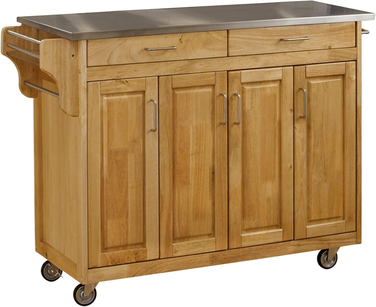 4 Door Cabinet Kitchen Cart with Cherry Top V94372